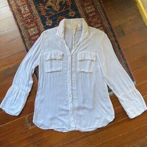 Cloth and Stone women's white rayon button up shirt S
